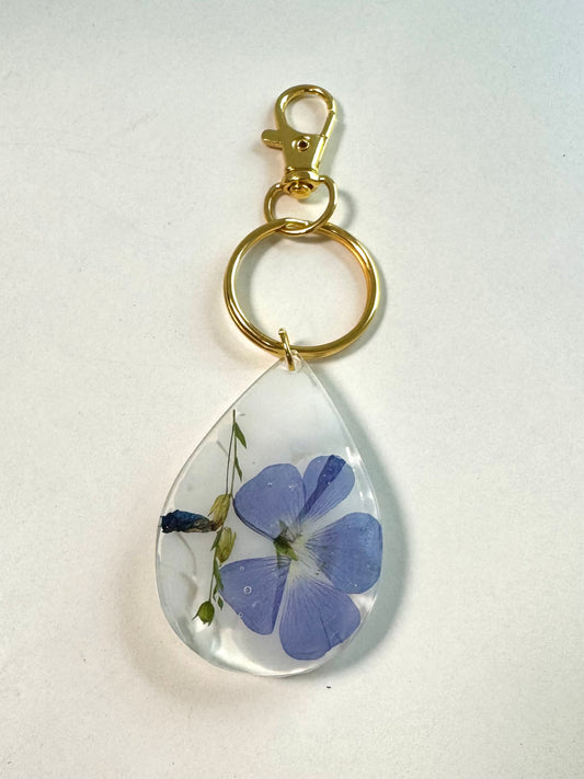 Cloudy purple flower keychain