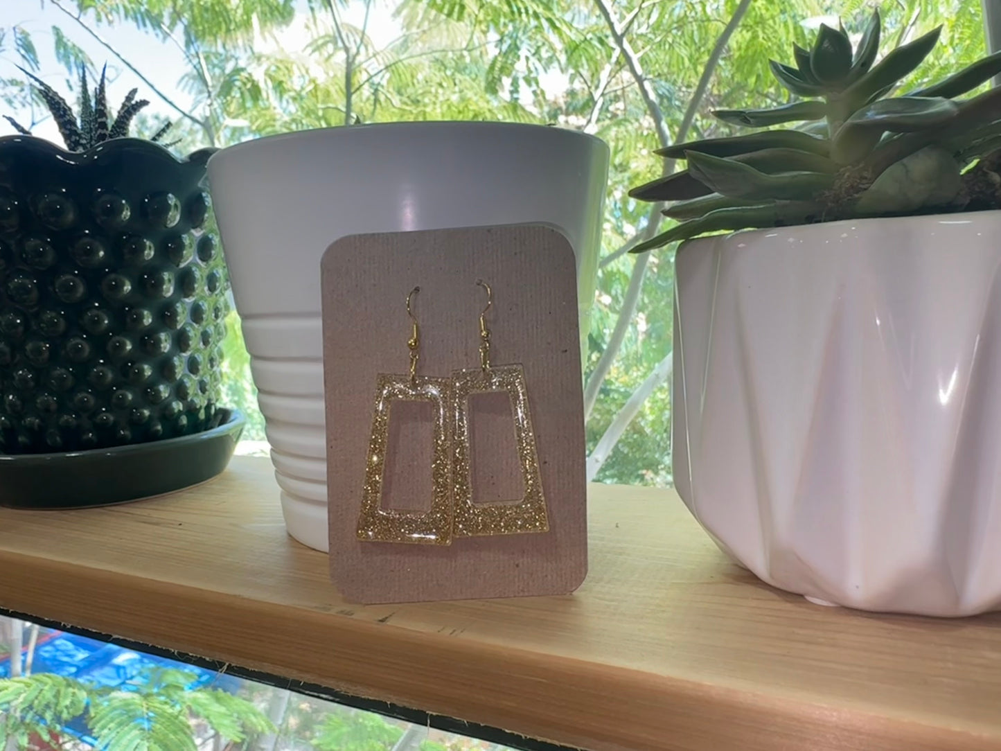 Gold Glitter Earrings